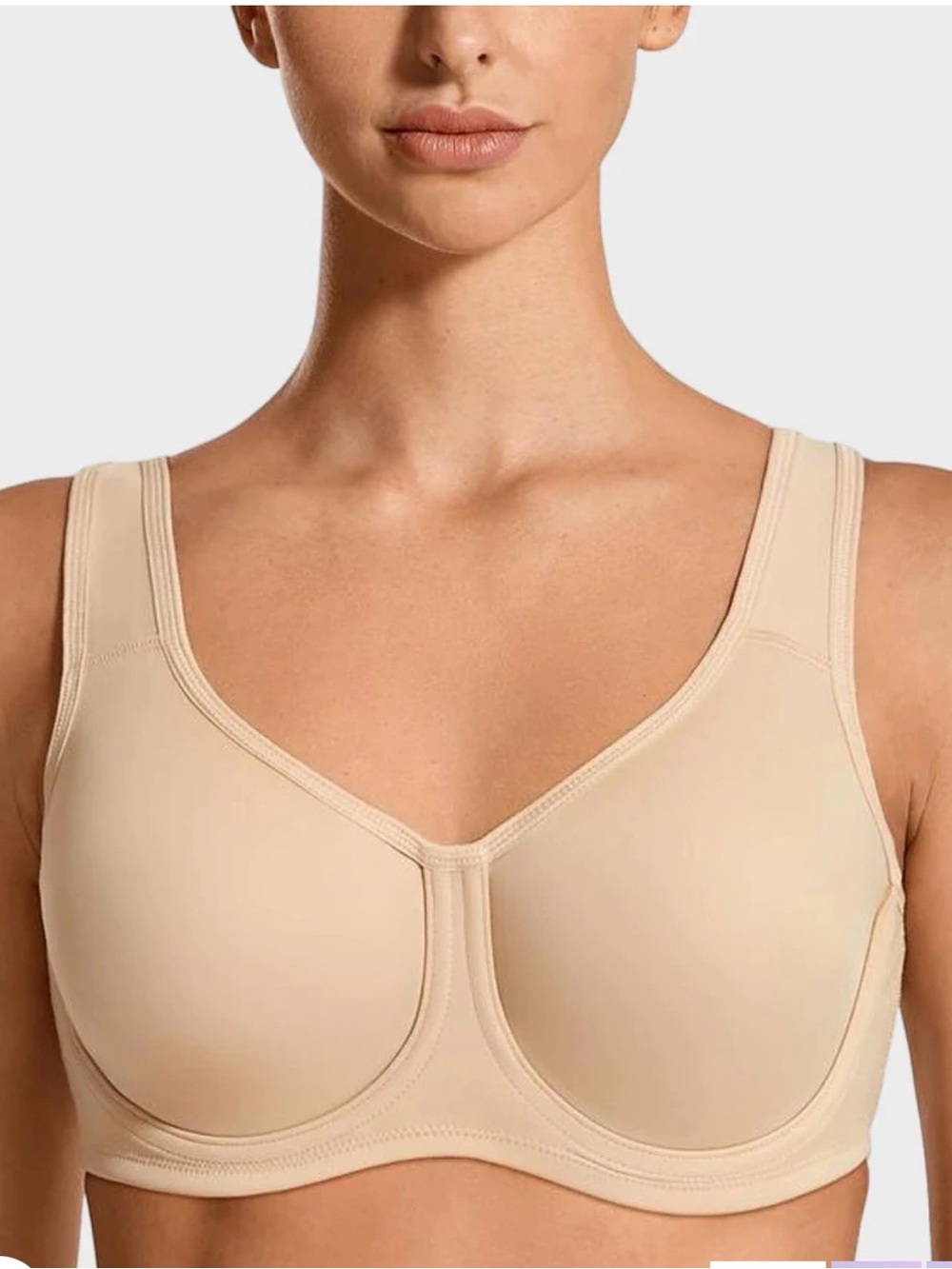 She Curve Seamless Nude High Impact  Underwire Sports Bra New
